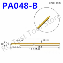 100/Uds PA048-B sonda de prueba de resorte Sonda de detección de Metal práctica y duradera cubierta de aguja longitud 15mm resorte de asiento de aguja 2024 - compra barato