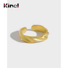 Kinel anéis torcidos foscos para mulheres, anéis elegantes clássicos de prata esterlina 925 para festa, acessórios geométricos e presentes 2024 - compre barato