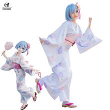 ROLECOS RE Zero Rem Cosplay Kimono Yukata Cosplay Costume Re Zero Starting life in another World Costume Women Kimono 2024 - buy cheap