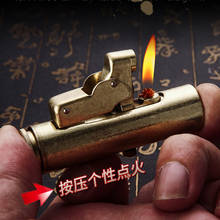 Push-type Creative Personality Retro Brass Kerosene Igniter Chinese Ingenuity Technology Pure Hand-made Windproof Lighter Gift 2024 - buy cheap