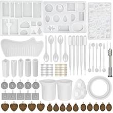 129 Pcs Silicone Casting Resin Molds Tools Set & 25 Pcs Time Gem Pendants For DIY Resin Jewelry Artcraft Uv Epoxy Craft 2024 - buy cheap