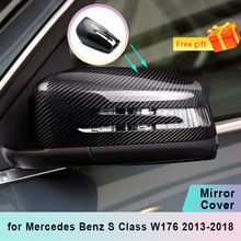 Tapas de cubierta de espejo retrovisor de coche, patrón de fibra de carbono, para Mercedes Benz Clase A W176 2013 2014 2015 2016 2017 2018 2024 - compra barato