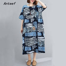 short sleeve cotton linen vintage floral dresses for women casual loose long woman summer dress elegant clothes 2021 2024 - buy cheap