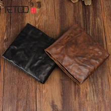 AETOO Handmade retro full sheepskin purse wallet short paragraph men and women wallet cross section youth Vintage wallet 2024 - buy cheap