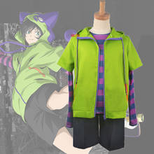 Sk8 fantasia para cosplay do infinito miya chinen, traje com zíper peruca curta com capuz, jaqueta, luvas de cauda, traje para halloween 2024 - compre barato