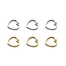 10pcs/Lot Real Stainless Steel Hollow Out 11mm Heart Charms Pendants for DIY Making Necklace Bracelet Fashion Jewelry 2024 - buy cheap