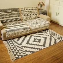 Хлопковые плетеные коврики с кисточками для дома, коврики для спальни, кабинета, напольные коврики, молитвенный матрас 2024 - купить недорого