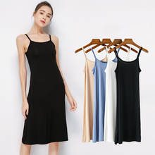 New 2021 Fashion Women Dress Solid O-Neck Sleeveless Summer Dress Modal Spaghetti Strap Long Casual Vestidos Plus Size Slim Robe 2024 - buy cheap