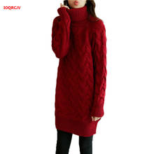 Pulôver de alta qualidade e suéter de malha feminino quente grosso de outono e inverno w1734 2024 - compre barato