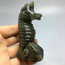 Hand Carved Natural labradorite quartz Rock crystal animals sea horse healing 2024 - buy cheap