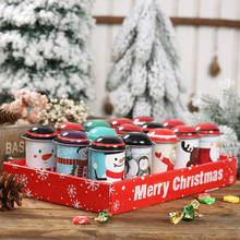 Caja de lata para dulces de gran capacidad para Navidad, lata de almacenamiento de hierro para fiesta de Navidad, Papá Noel, muñeco de nieve, latas de dulces, caja de dulces de regalo para niños 2024 - compra barato