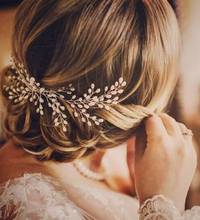Diadema de perlas para el pelo de la novia, accesorios para el cabello de la novia, Tiaras doradas para el cabello, decoración 2024 - compra barato