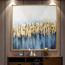 Pintura al óleo pintada a mano para pared, luz de lujo, abstracta, decorativa, para sala de estar, restaurante, entrada 2024 - compra barato