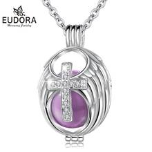 Eudora 18mm bola pregnancy necklace with sound pregnancy bola necklace wing cross cage locket Pendant with CZ women Jewelry K384 2024 - buy cheap
