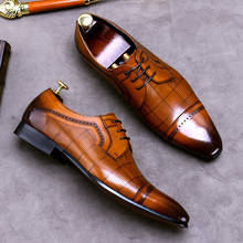 Sapatos de negócios masculinos feitos à mão sapatos de inverno tendência casual apontou toe inglês sapatos de couro genuíno masculino formal wear derby sapatos 2024 - compre barato