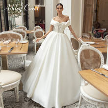 Ashley Carol A-Line Wedding Dress 2022 Elegant Satin Off the Shoulder Beaded Appliques Princess Bridal Gown Vestido De Noiva 2024 - buy cheap