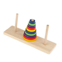 Torre de apilador de madera, 10 anillos, juego de rompecabezas, regalo para niños, Navidad/Cumpleaños 2024 - compra barato