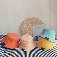 Панама в стиле Харадзюку для детей, однотонная шапка от солнца, для мальчиков и девочек, Пляжная шапка для отдыха на открытом воздухе, осень, весна-лето 2024 - купить недорого