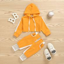 0-24M  Toddler Infant Baby Girls Sport Clothes Hood Crop Tops Pants Tracksuit Outfit 2024 - buy cheap