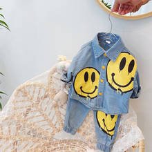 Children's Sets for Boys and Girls Denim Jacket +Pants 1-6T Spring Printed Smiley Boy Fall Clothes Girls Outfits  Kids Fashion 2024 - buy cheap