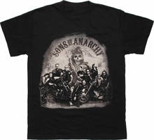 TV Series Sons of Anarchy Group Photo Black Men's T-Shirt Summer Cotton Short Sleeve O-Neck Unisex T Shirt New S-3XL 2024 - buy cheap