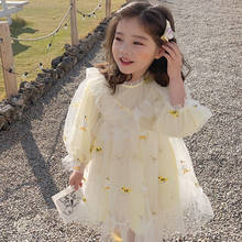 Korean Style Girls Dress 2020 New Princess Girls Party Costume Cute Cartoon Girls Ball Gown Mesh Dress DT029 2024 - buy cheap