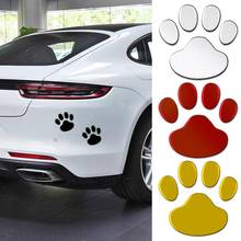 Крутая наклейка на автомобиль Дизайн лапа 3D животное собака кошка медведь ноги печатает следы 3М наклейка на кузов автомобиля s серебро золото красный черный 2024 - купить недорого