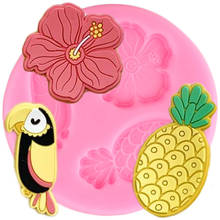 Tropical Theme Hibiscus Toucan Pineapple Silicone Mold DIY Party Rose Birds Candy Chocolate Molds Fondant Cake Decorating Tools 2024 - buy cheap