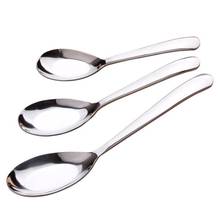 3pcs/set Stainless Steel Soup Spoon Set Creative Children's Spoons Different Sizes Oval Soup Spoon Drop-proof Small Spoon 2024 - buy cheap