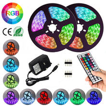 Kit de tira de LED Flexible, diodo de 12V, adaptador de controlador, 60leds/M, RGB SMD 5050 2835, 10M, 5m 2024 - compra barato