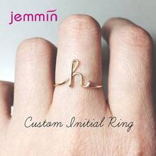 Minimalist Girl Woman Ring A-Z 26 English Letters Simple Metal Decoration Jewelry Boho Holidays Style Silver/Gold/Rose Gold 2024 - buy cheap