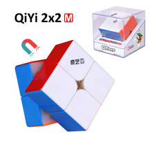 QiYi-Conjunto de Cubo mágico magnético para bebés y niños, pegatinas de Cubo mágico de velocidad, MS 2x2x2, 2x2 MoFangGe, rompecabezas 2024 - compra barato