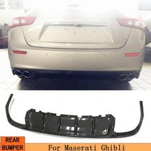 carbon fiber Rear Bumper Lip For Maserati Ghibli 2014 2015 2016 Carbon Fiber Diffuser Spoiler Splitter Apron 2024 - buy cheap