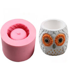 Silicone Pot Molds Owl Pattern Round Succulent Flowerpot Molds DIY Gypsum Clay Crafts Concrete Cement Green Plants Mould 2024 - buy cheap