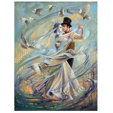 Pintura de diamante 5D Diy para pareja de baile, bordado de diamantes cuadrados y redondos, mosaico de punto de cruz, imágenes de diamantes de imitación, icono 2024 - compra barato