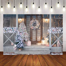 Fundo de inverno de natal para fotografia, presente flash retrô, vintage, decoração para porta, árvore de natal, cenários para estúdio de fotografia 2024 - compre barato