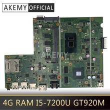 Placa base para portátil Akemy X541UJ X541UV X541UJ X541UV X541U X541 prueba placa base original 4G RAM I5-7200U GT920M 2024 - compra barato