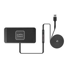 Универсальное USB Qi Беспроводное Автомобильное быстрое зарядное устройство приборной панели Беспроводная зарядная док-станция для iPhone Samsung Huawei Xiaomi 2024 - купить недорого
