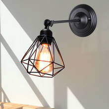 Industrial Loft Iron Lampshade Wall Lamp Vintage Cage Wall Lights Black Wall Sconce Fixture for Home Indoor Lighting Wall Lamps 2024 - buy cheap