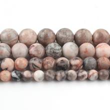 Cuentas redondas de piedra jaspe de cebra Rosa Natural, abalorios sueltos para pulsera Diy, accesorios para fabricación de joyas, hilo de 15 pulgadas, 4/6/8/10/12mm 2024 - compra barato