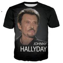 3D Print Johnny Hallyday Summer Fashion T shirt Unisex Rock Streetwear Tshirt Boy O-neck Tee Men Clothes 2019 Top Oversized 5XL 2024 - buy cheap