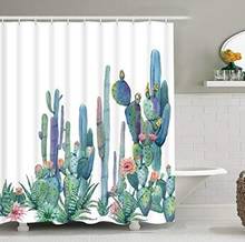 Verão verde tropical cactus chuveiro cortinas decoração do banheiro à prova dwaterproof água com ganchos 3d meninas meninos presentes 2024 - compre barato