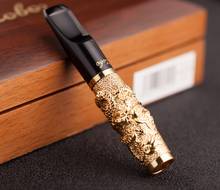 Luxury 3D Caving Dragon Metal Cigarette Holder Filter Tobacco Smoking Pipe Herb Cleaning Recycling Smoke Holder Husband Gift 2024 - buy cheap