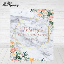 InMemory Marble Backdrops For Bachelorette Party Bridal Shower Wedding Flowers Photography Backgrounds Custom Text Supplier 2024 - buy cheap