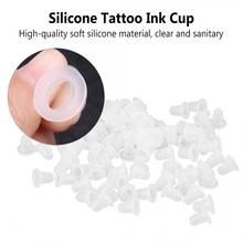 Tapa de silicona blanda desechable para tinta de tatuaje, recipiente para Microblading, accesorios para tatuajes, 100 unids/bolsa 2024 - compra barato