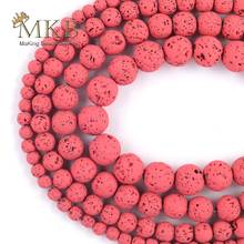 4/6/8/10/12mm Natural Hematite Lava Stone Rose Red Round Beads Matte Spacer Loose Beads For Jewelry Making Diy Bracelet 15inches 2024 - buy cheap