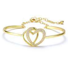 Bettyue-pulsera romántica con forma de corazón y Cruz, pulsera ajustable de Color dorado con circonita AAA para amantes, regalo de aniversario encantador 2024 - compra barato