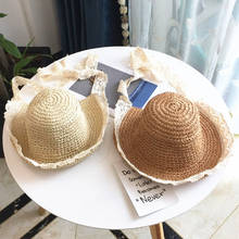 HUOXING02 Новая летняя детская кружевная соломенная шляпа для девочек, летняя Праздничная пляжная шляпа для вечеринки, шляпа от солнца, флоппи рафия, Панама, Кепка 2024 - купить недорого