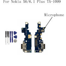 Puerto de carga de energía USB para NOKIA X6, Conector de base, Micro placa, Cable flexible con herramienta para Nokia 6 6,1 Plus TA-1099, nuevo 2024 - compra barato