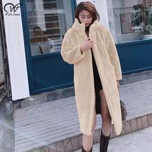 Long plush coat women winter coat women faux fur coat hooded female loose faux fur jacket ladies thick warm pink overcoats WJ430 2024 - buy cheap